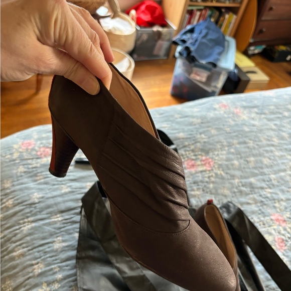 Women's Faryl Robin Anthropologie Booties Size 7.5 Brown Red Leather (pre-owned) - Picture 5 of 12